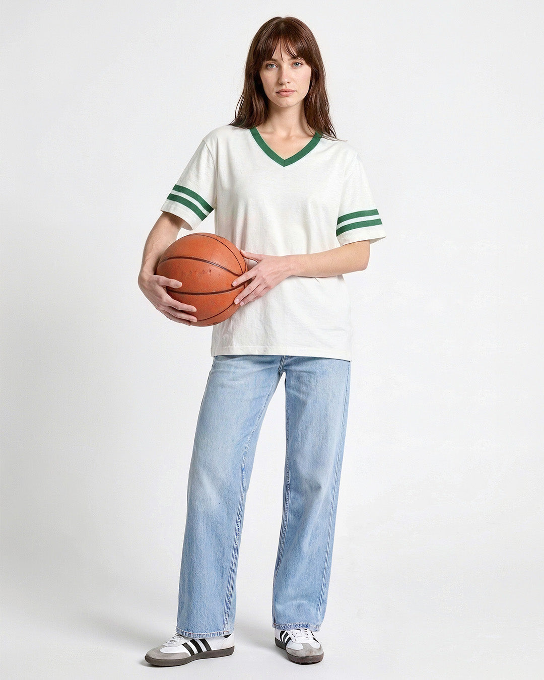 Off-White Courtside V-Neck Plain Oversize T-Shirt
