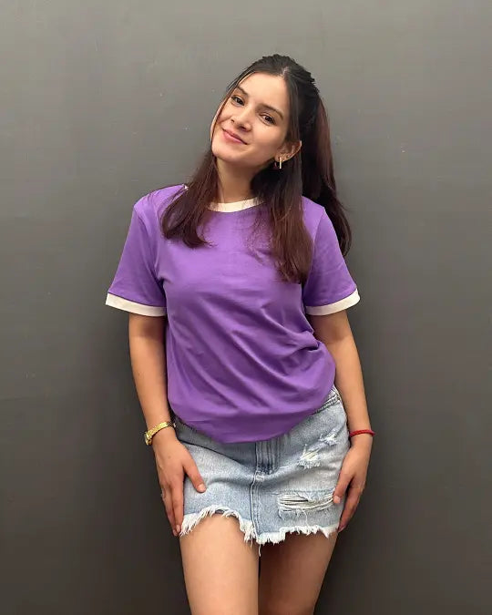 Tap Out T-Shirt - Lilac & White