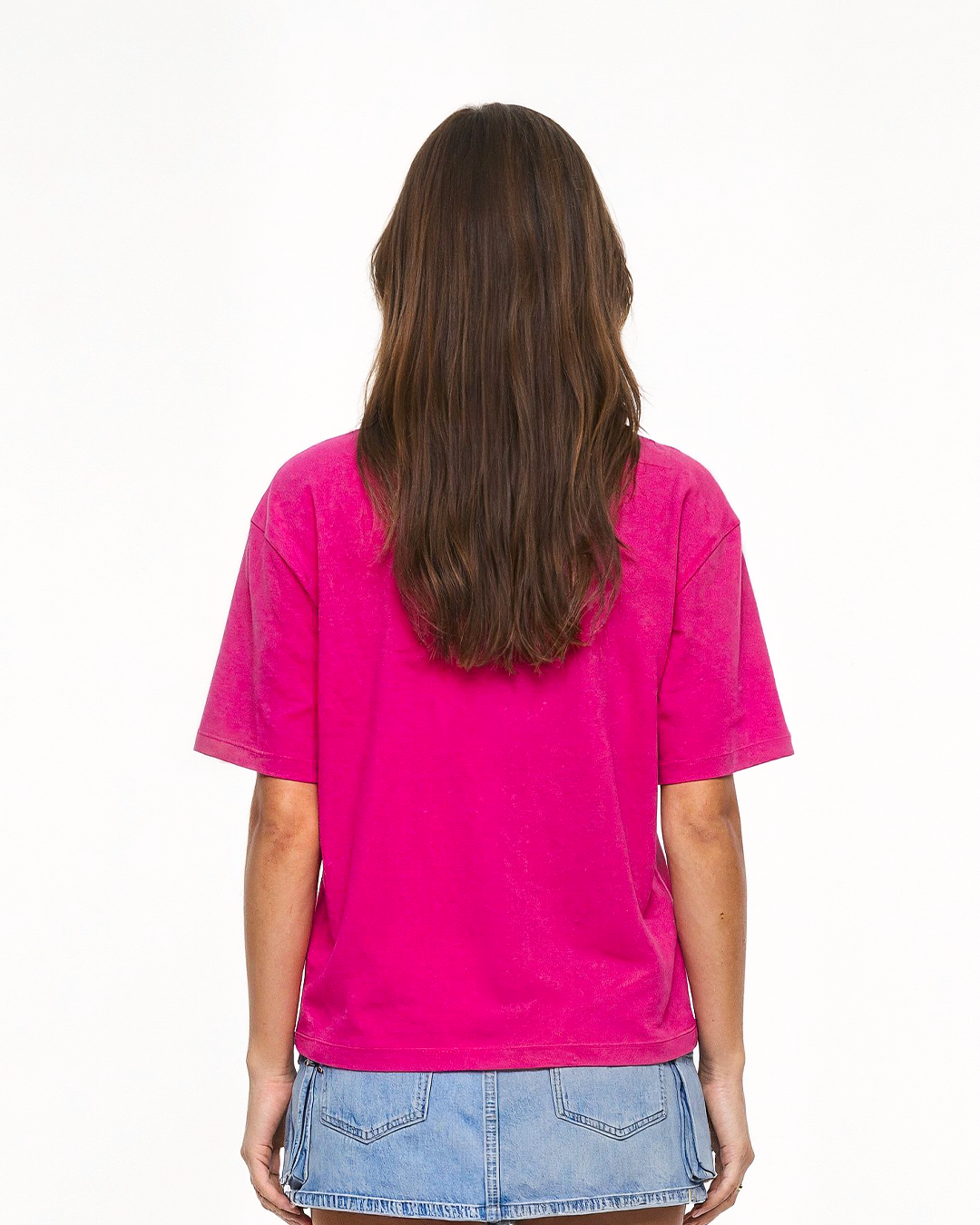 Hot Pink Plain Oversized T-Shirt
