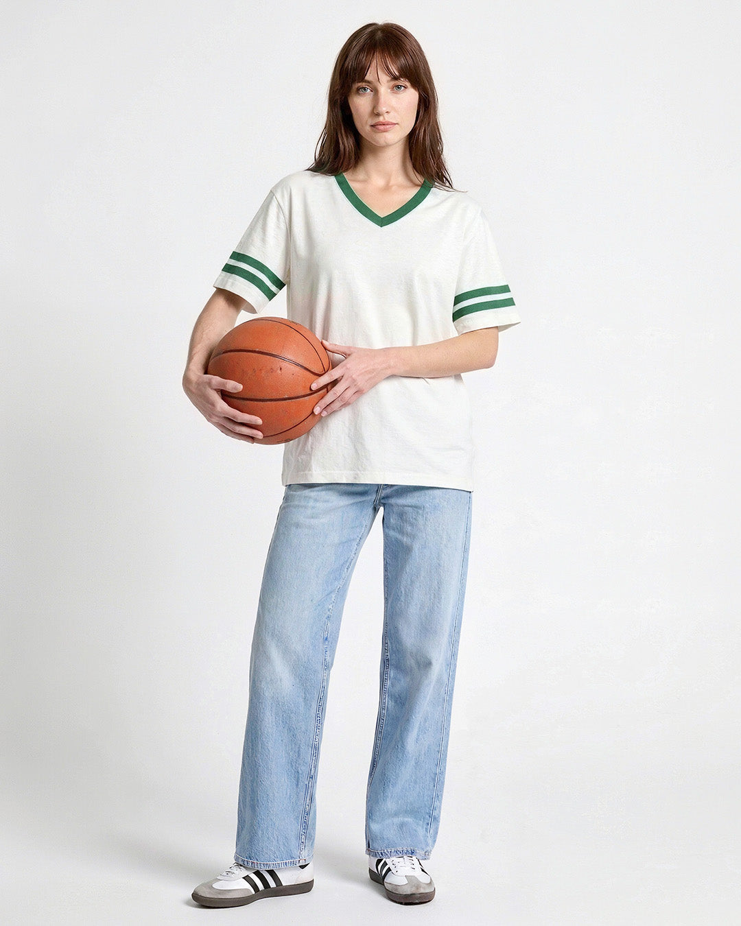 Off-White Courtside V-Neck Plain Oversize T-Shirt