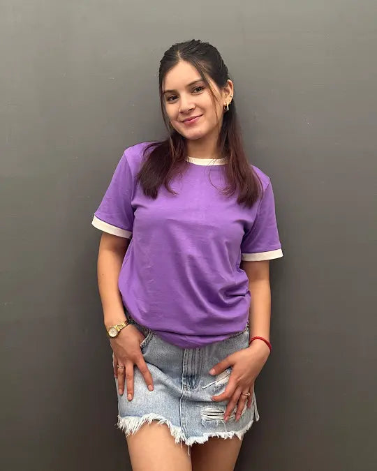 Tap Out T-Shirt - Lilac & White