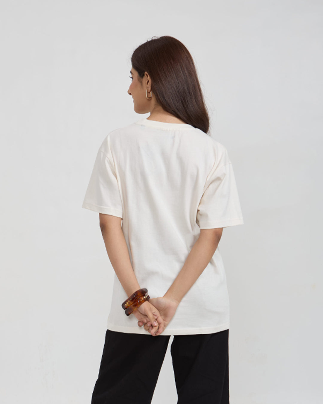 Pearl Plain Oversized T-Shirt - Shop Printed T shirt for Women Online In India | LoveDky