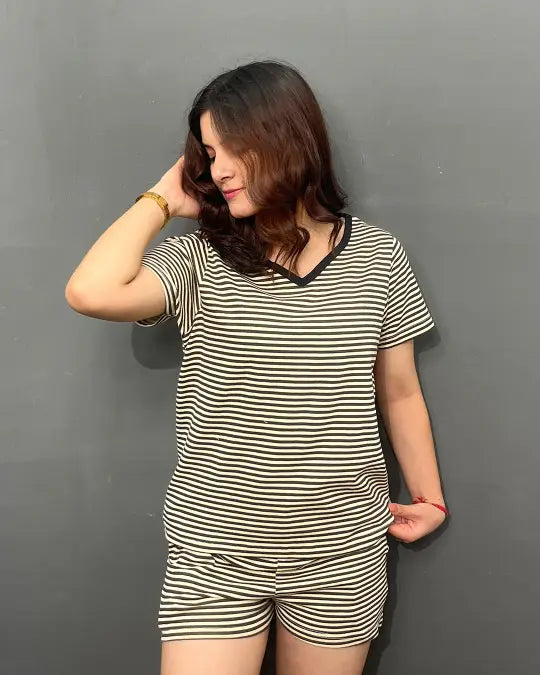 Mocha Cotton Shorts Set