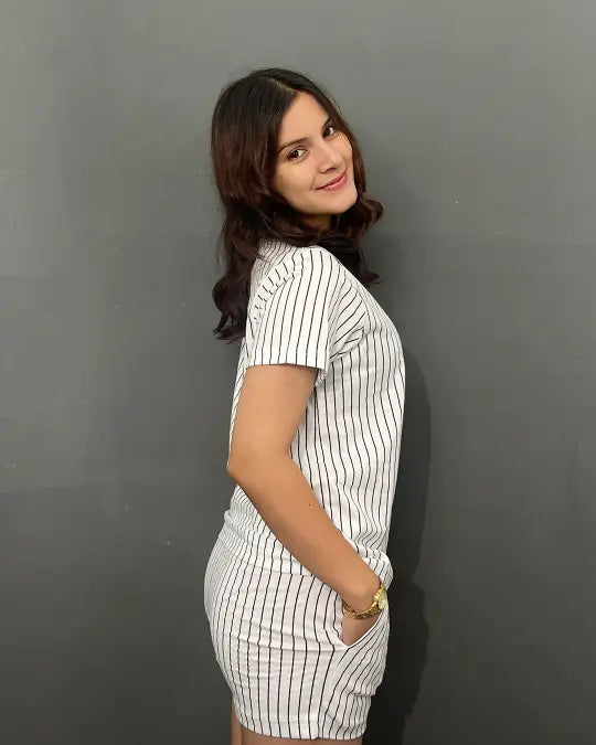 Flat White Cotton Shorts Set