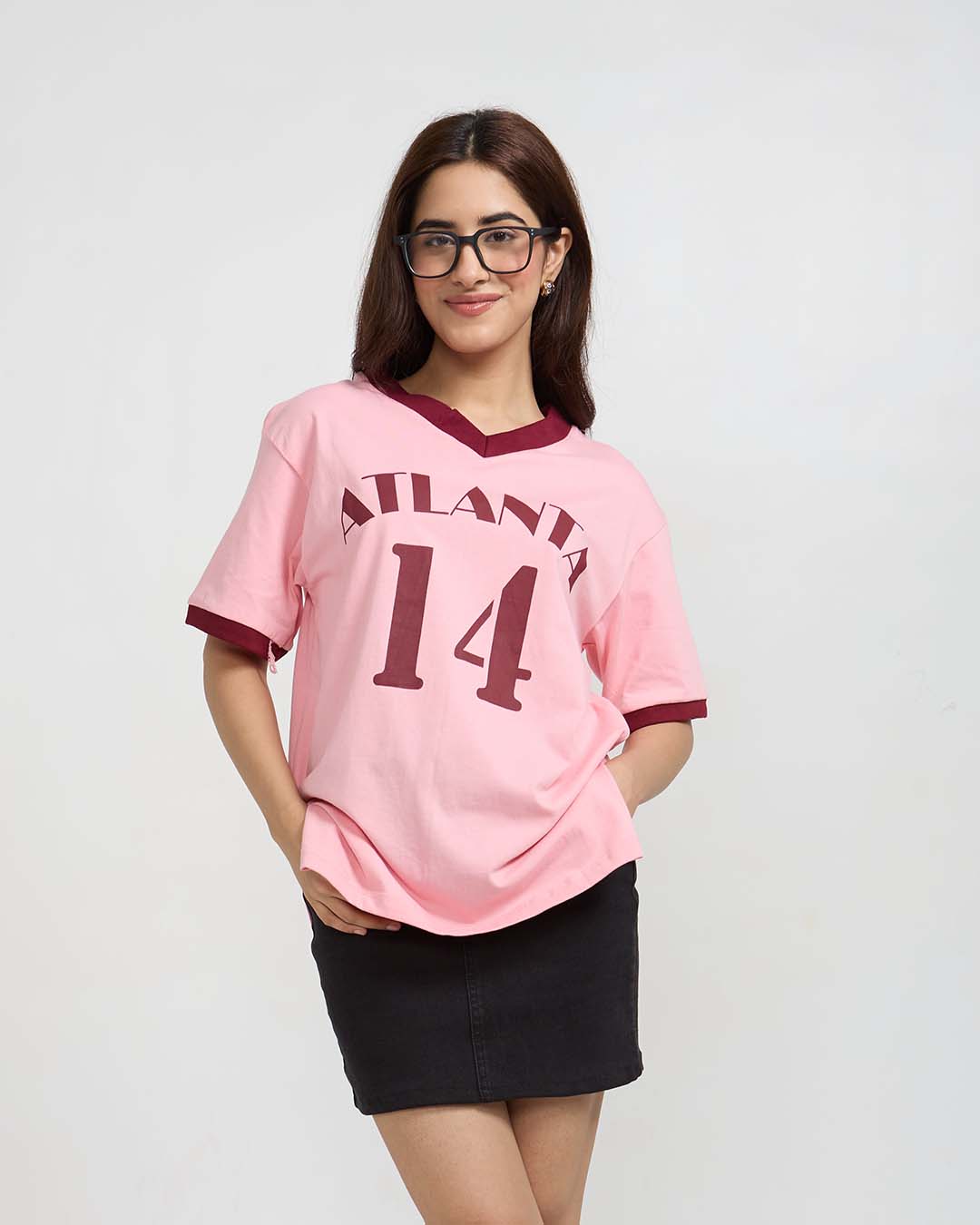 Atlanta Tap-Out V-Neck Oversize T-Shirt