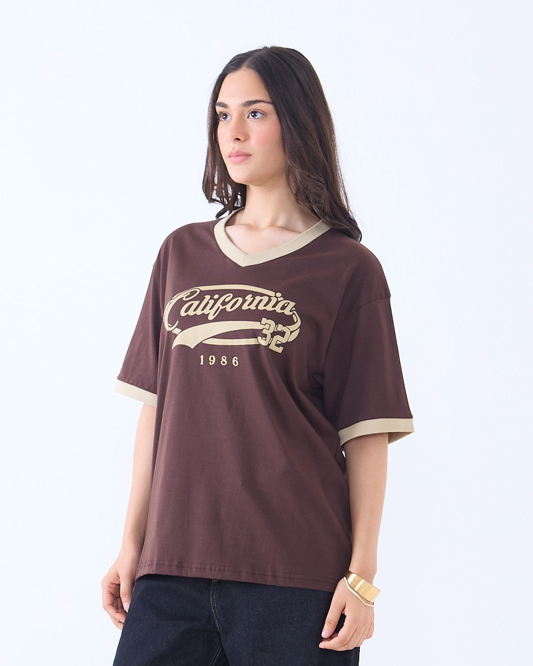 California Tap-Out V-Neck Oversize T-Shirt