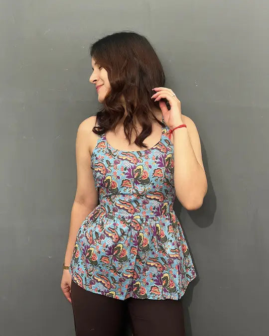 Indie Peplum Cotton Top