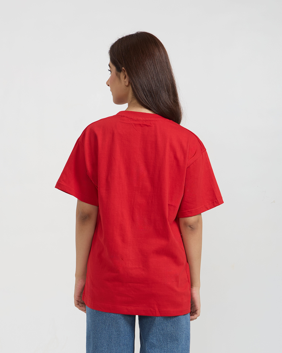 RB Red Plain Oversized T-Shirt