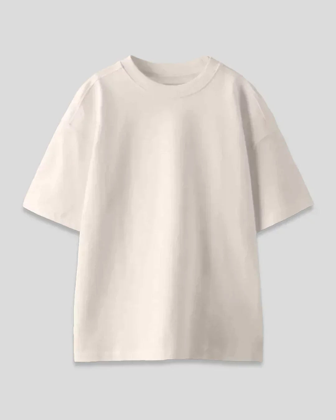RB Cream Plain Oversized T-Shirt by Real Baysics, 100% pure fabric