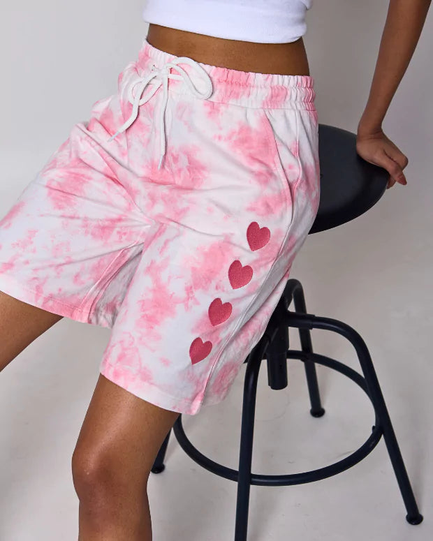 Pink Tie Dye Bermuda Shorts