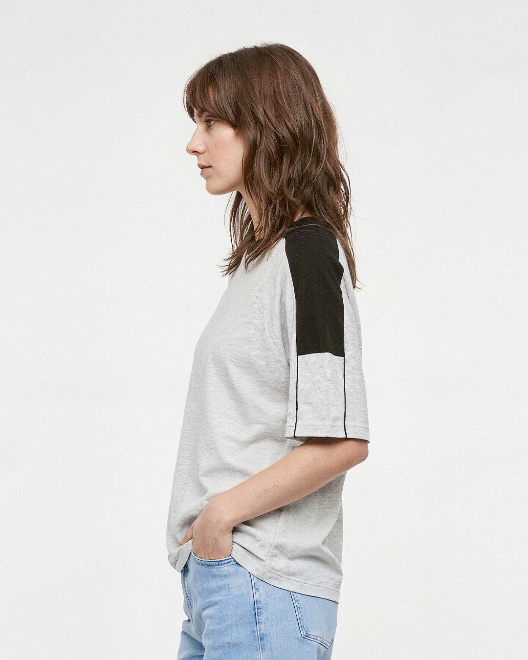 Grey Downtown Plain Oversize T-Shirt