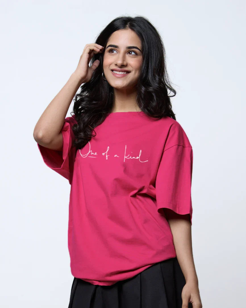One Of A Kind Oversized T-Shirt - Shop Printed T shirt for Women Online In India | LoveDky