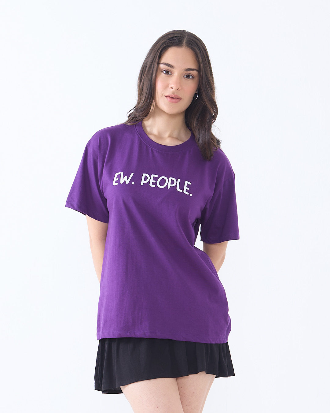 Purple Ew People Oversized T-Shirt