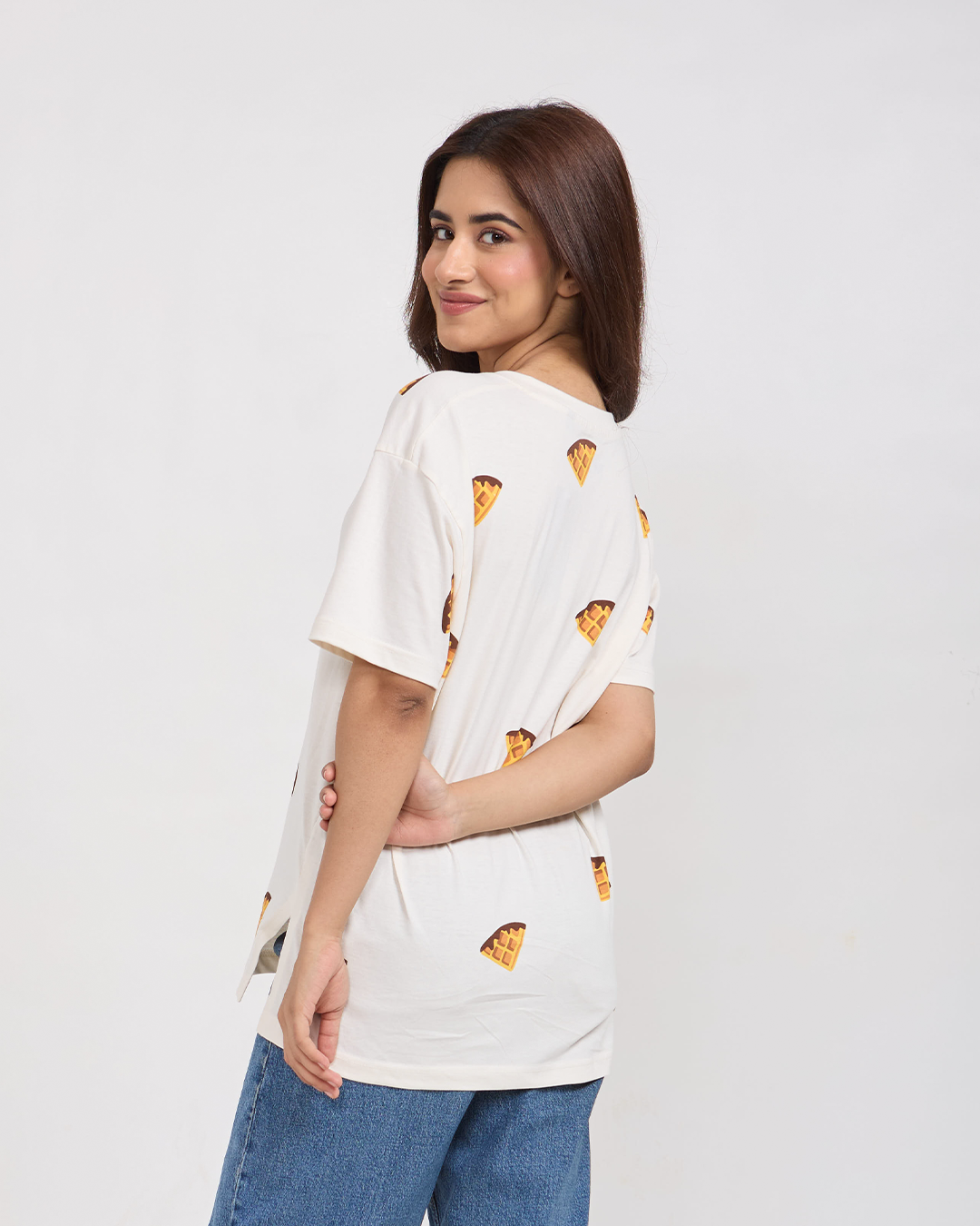 Waffy V-Neck Oversized T-Shirt