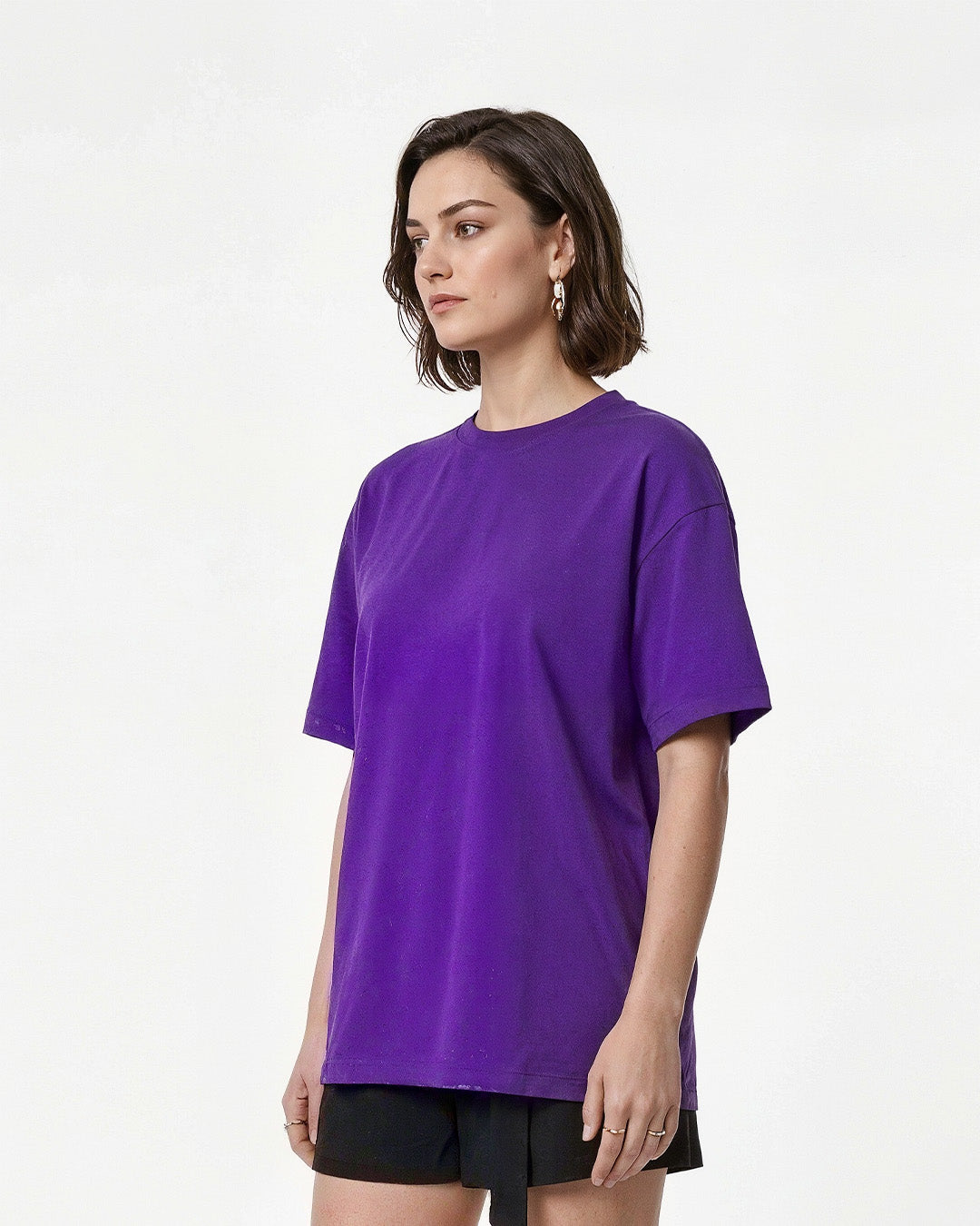 Purple Plain Oversized T-Shirt