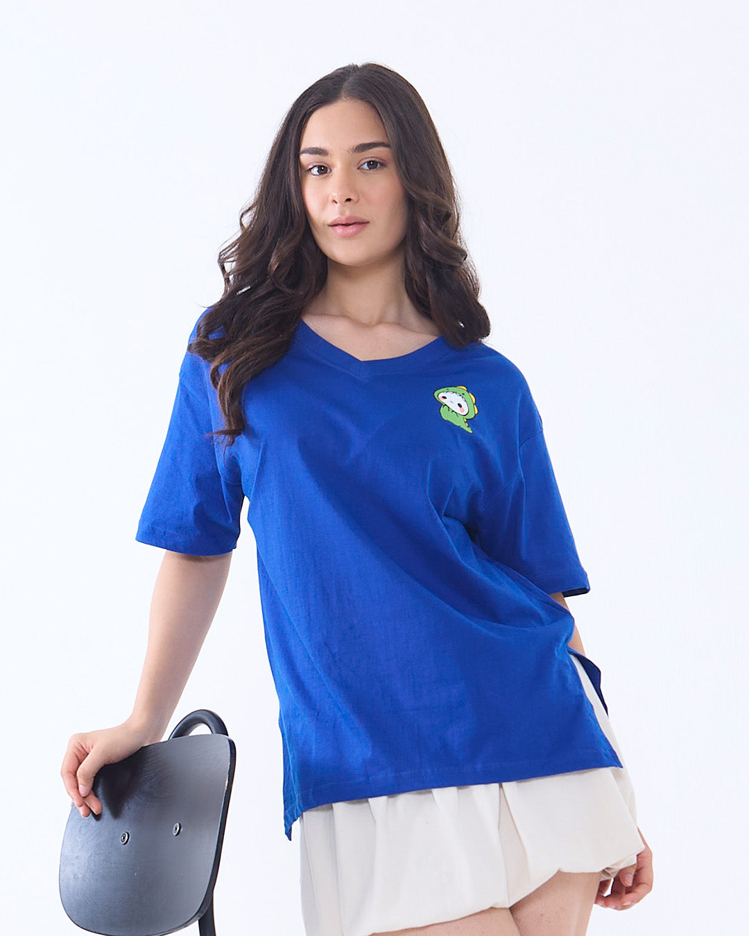 Lil Monster V-Neck Oversize T-Shirt