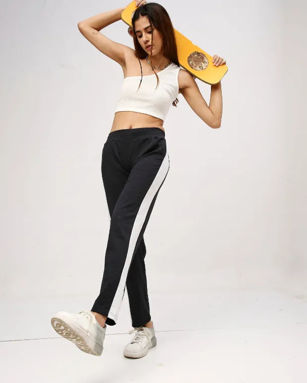 Dark Grey Strip Track Pant