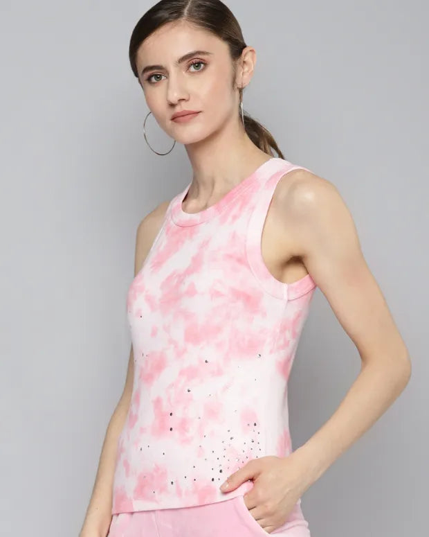 Pink Tie Dye Tank Top