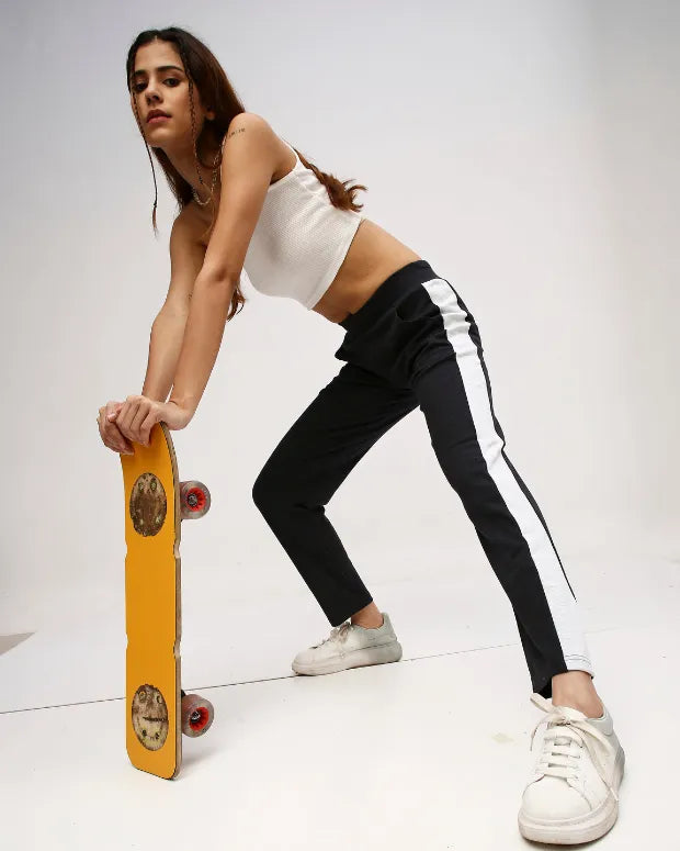 Dark Grey Strip Track Pant