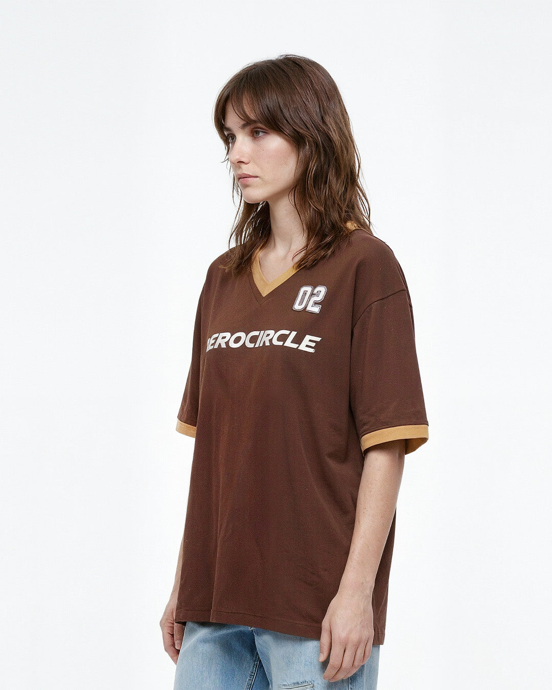 Zerocircle Tap-Out V-Neck Oversize T-Shirt