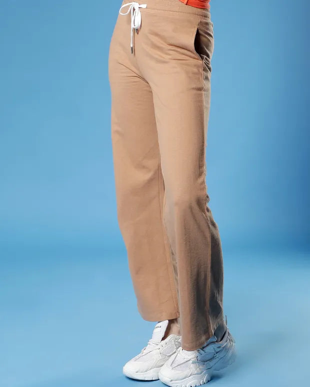 Brown Flared Track Pant