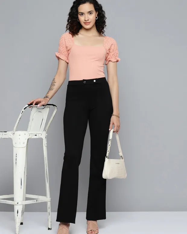 Peach Ruffle Top - Shop Printed T shirt for Women Online In India | LoveDky