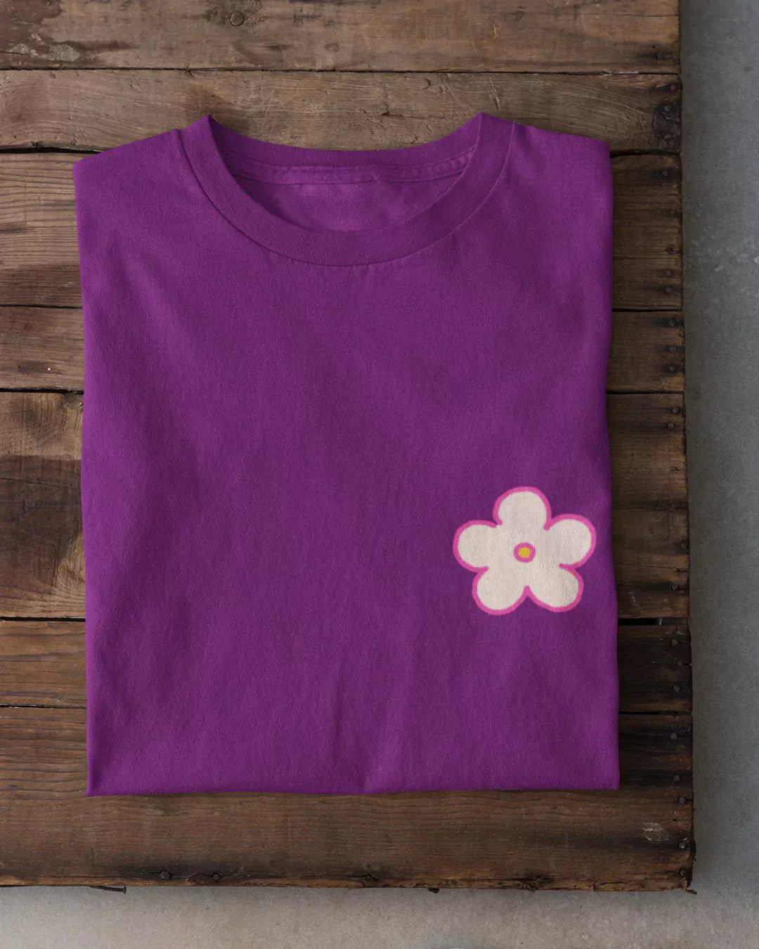 Pink Outline Phool T-Shirt