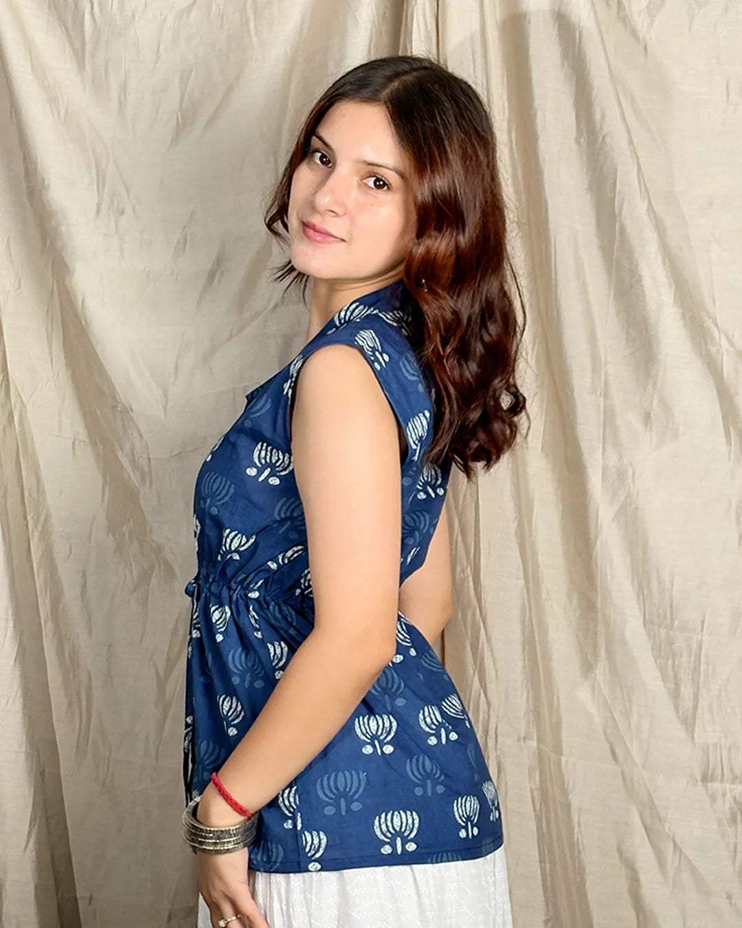 Blue Inayat Cinched Top