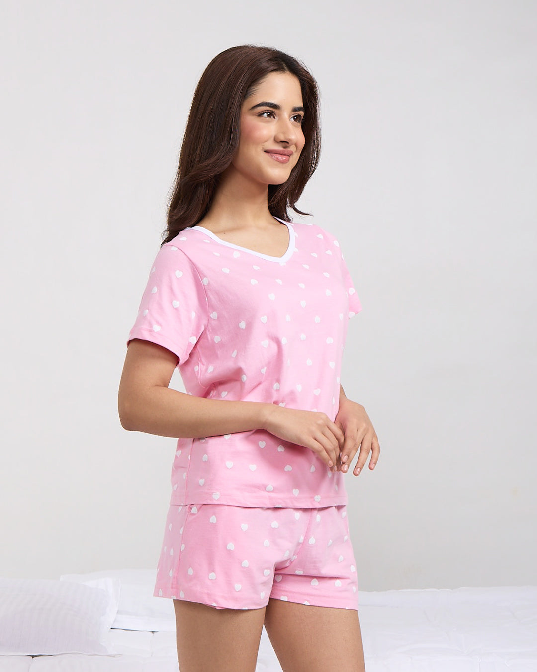 Pink Crush Cotton Shorts Set