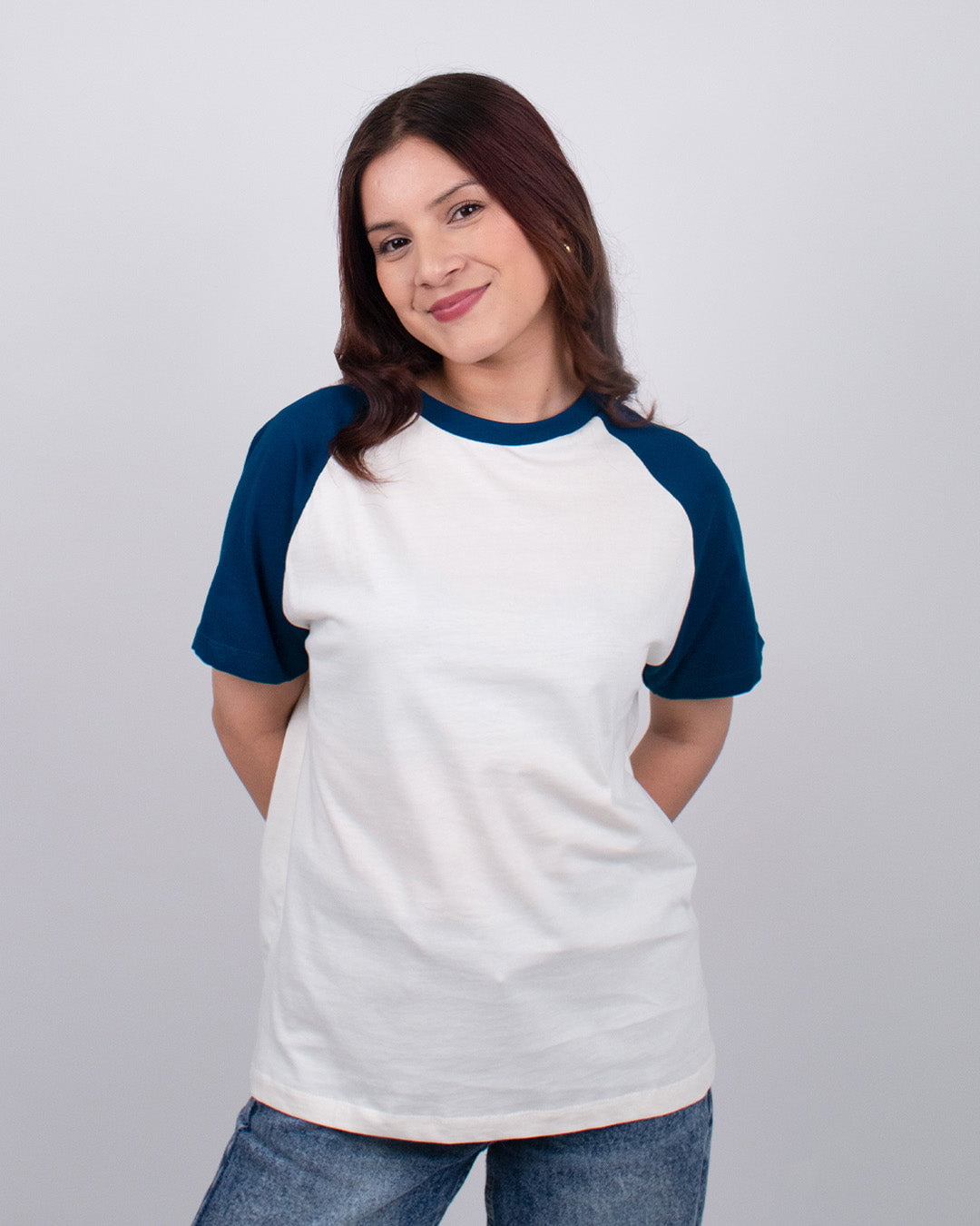 Off White Plain Raglan T-Shirt