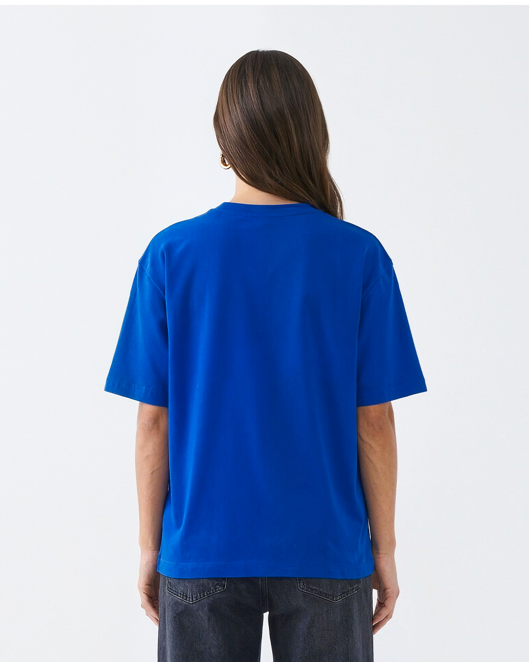 Royal Blue Plain Oversized T-Shirt