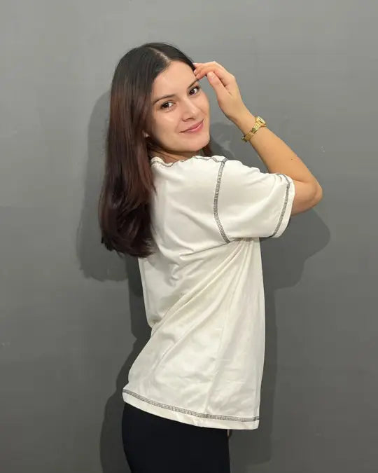 Pearl Reverse Weave Plain T-Shirt