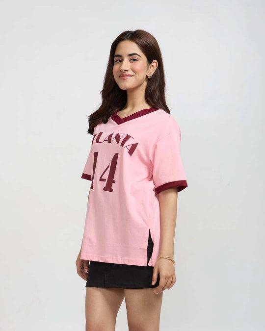 Atlanta Tap-Out V-Neck Oversize T-Shirt