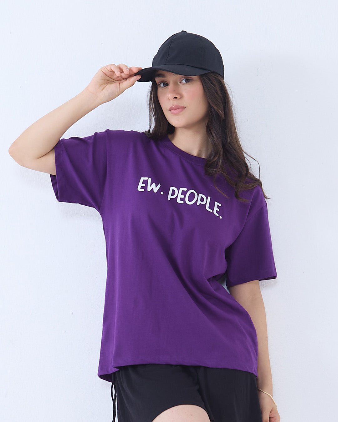 Purple Ew People Oversized T-Shirt