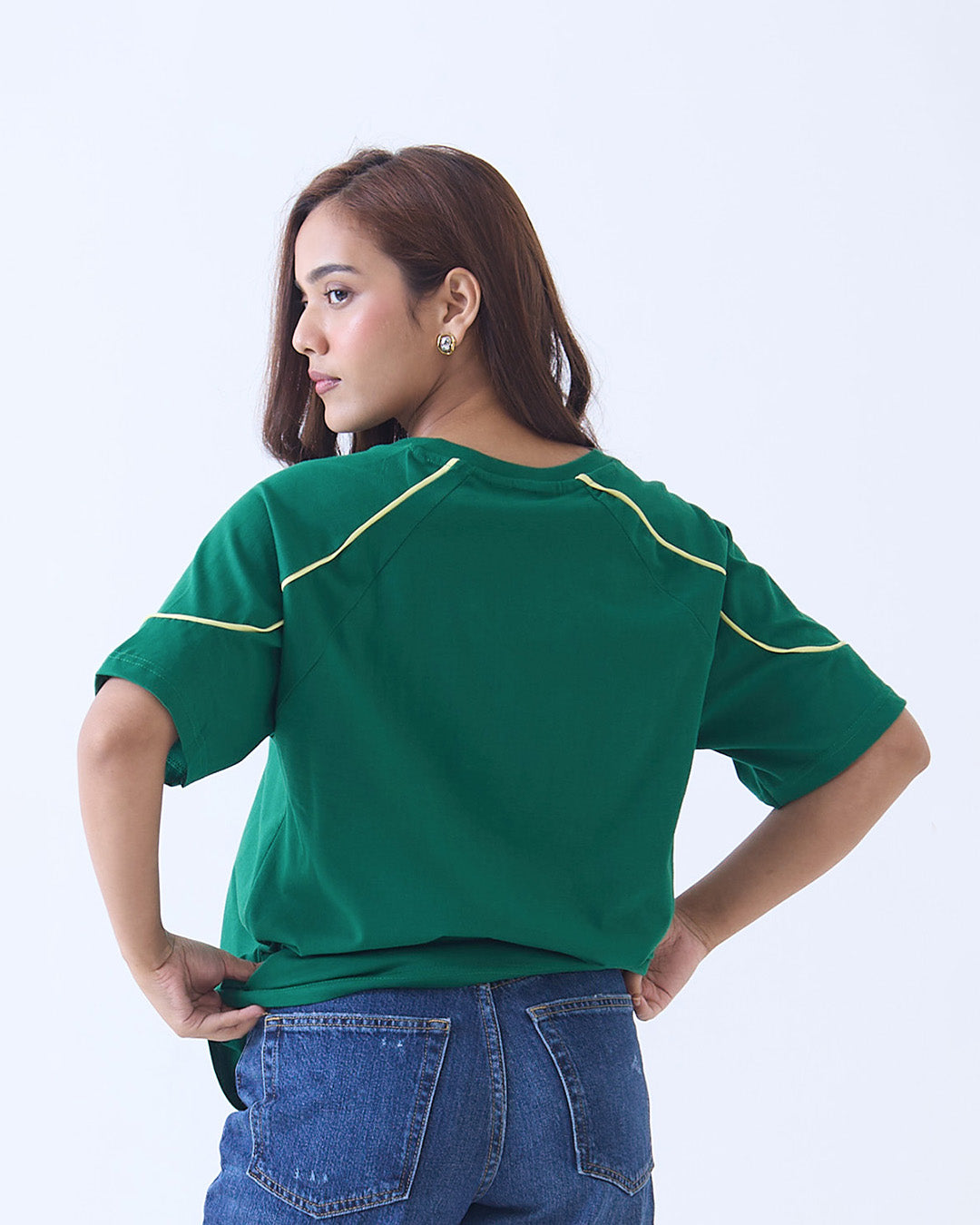 Green Varsity Plain Oversize T-Shirt