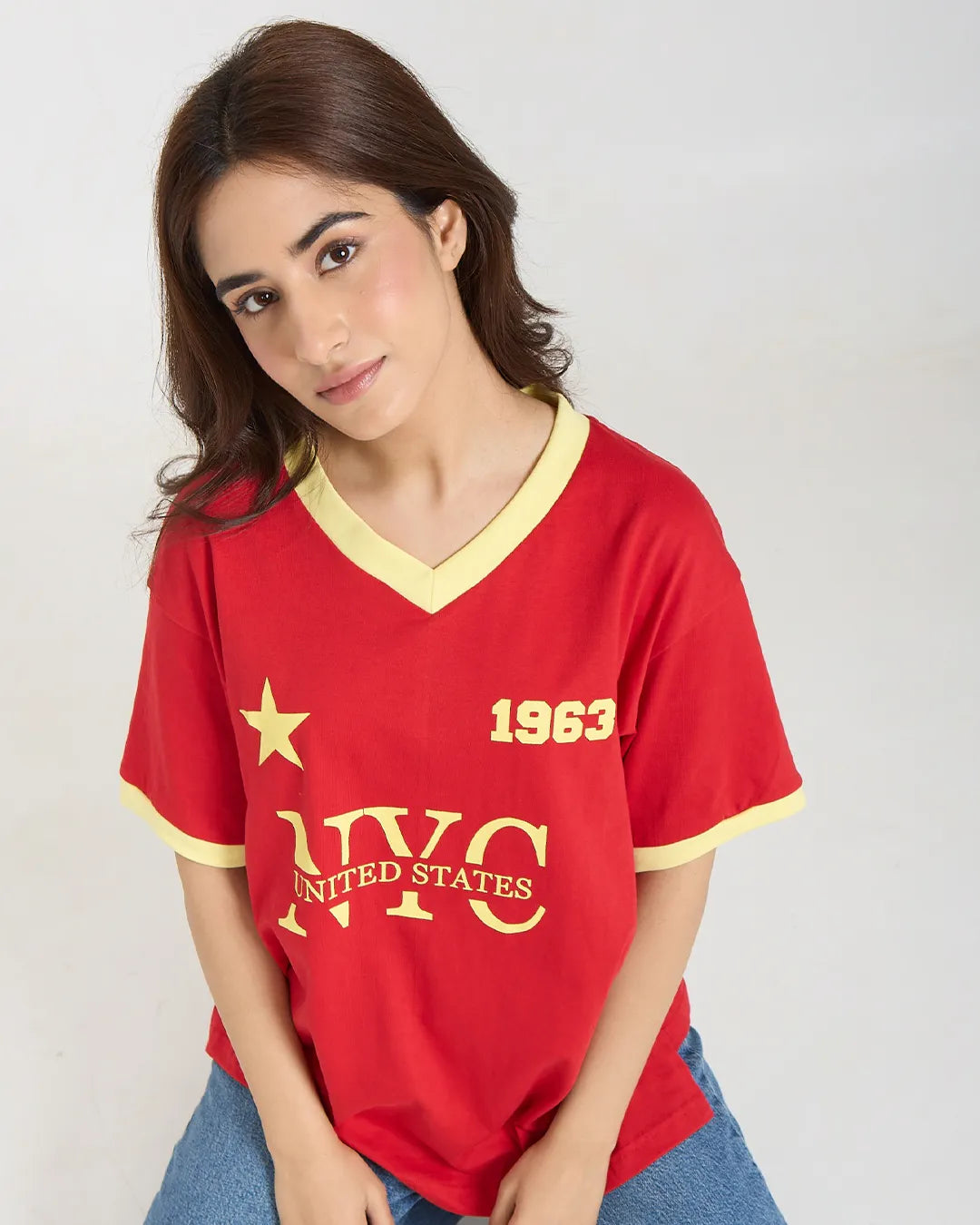 1963 Tap-Out V-Neck Oversize T-Shirt