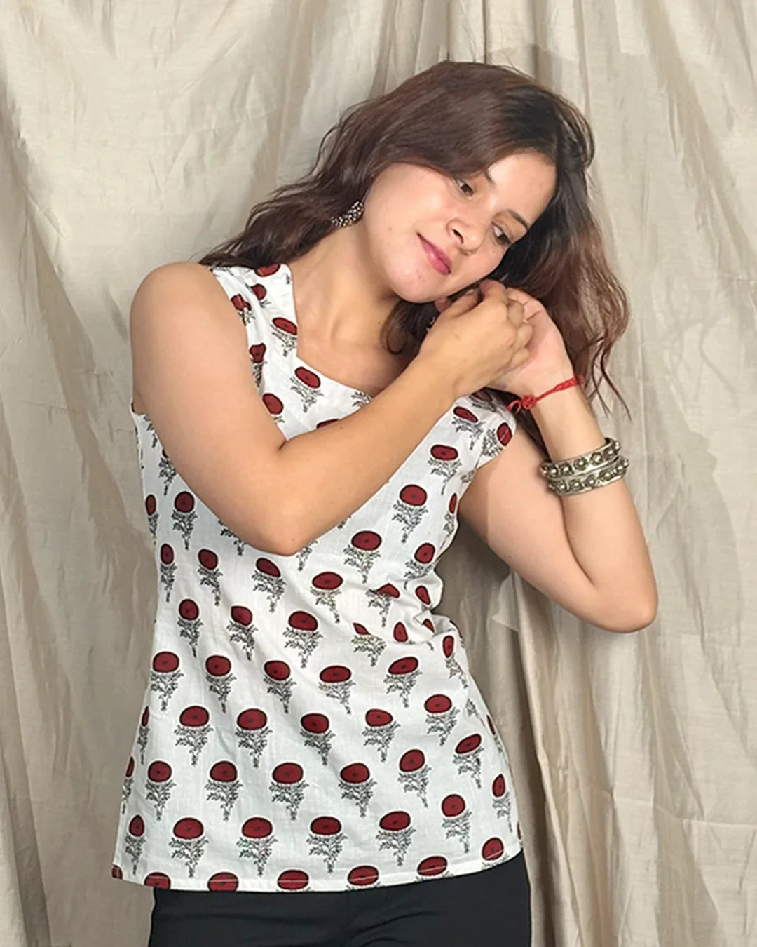 White Nayra Short Kurti
