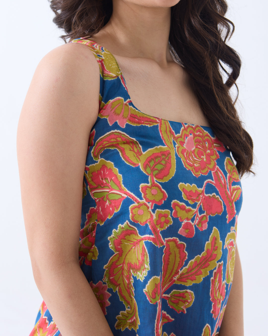 Blue Alia High Low Kurti