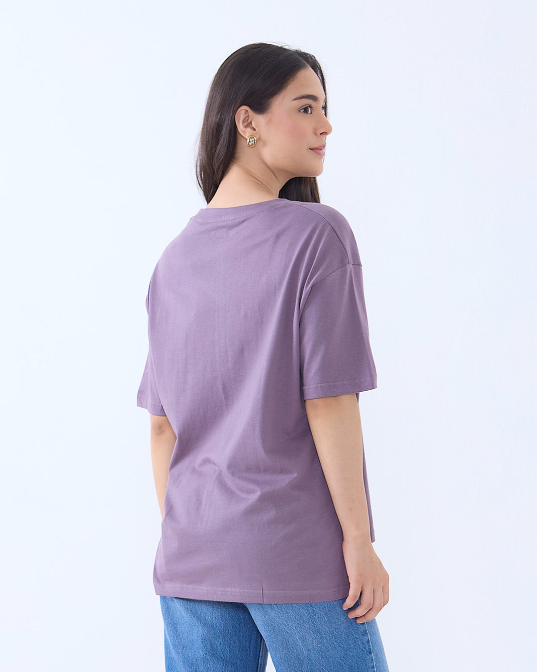 Plum Malibu V-Neck Oversize T-Shirt