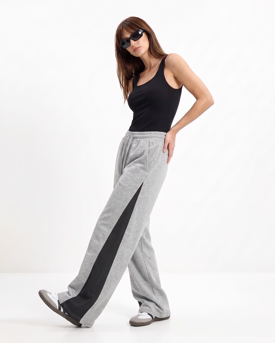 Grey Melange Runner Pants