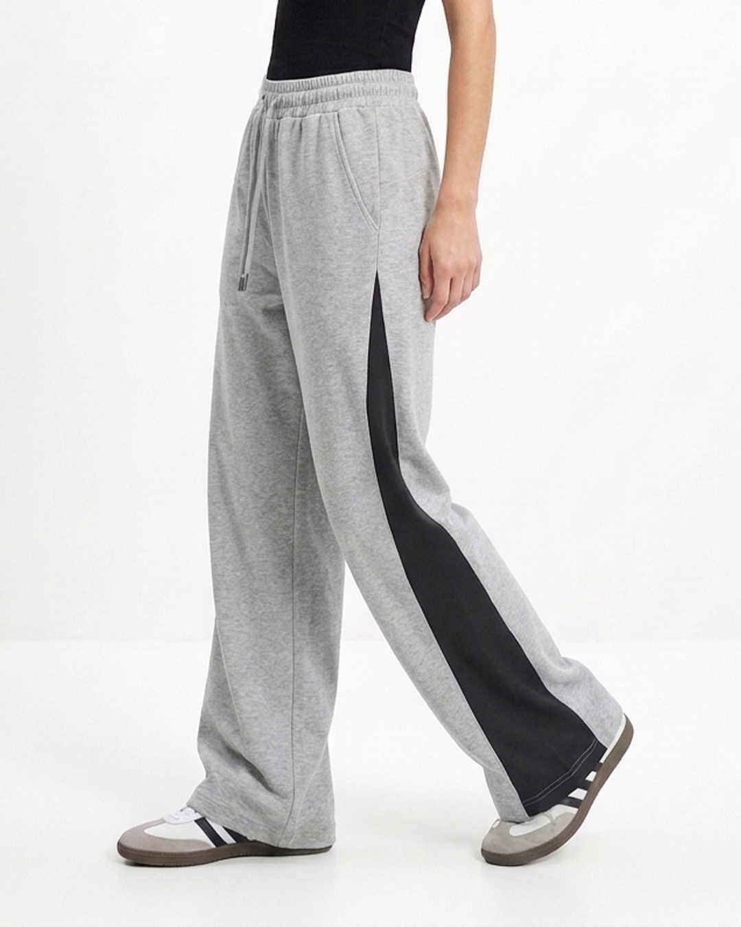 Grey Melange Runner Pants