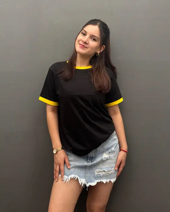 Tap Out T-Shirt - Black & Yellow