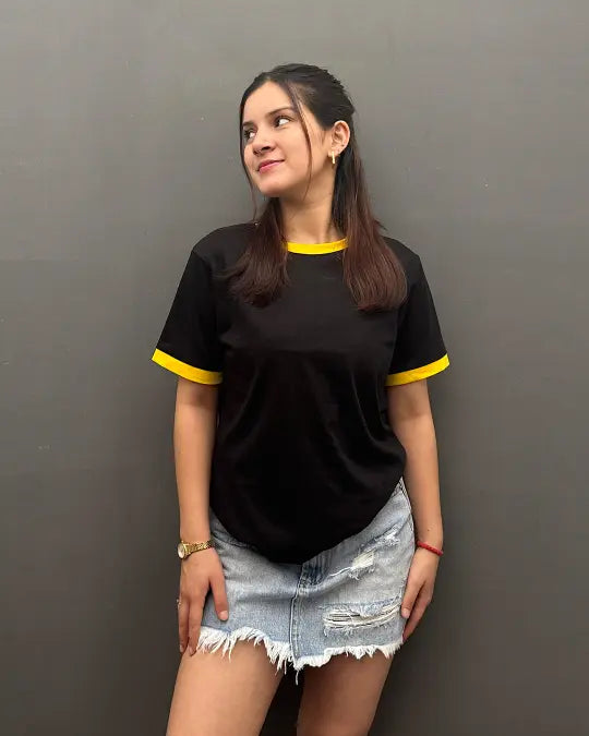 Tap Out T-Shirt - Black & Yellow