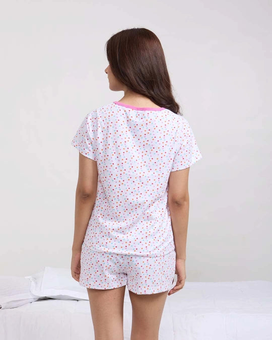 Berry Pop Cotton Shorts Set