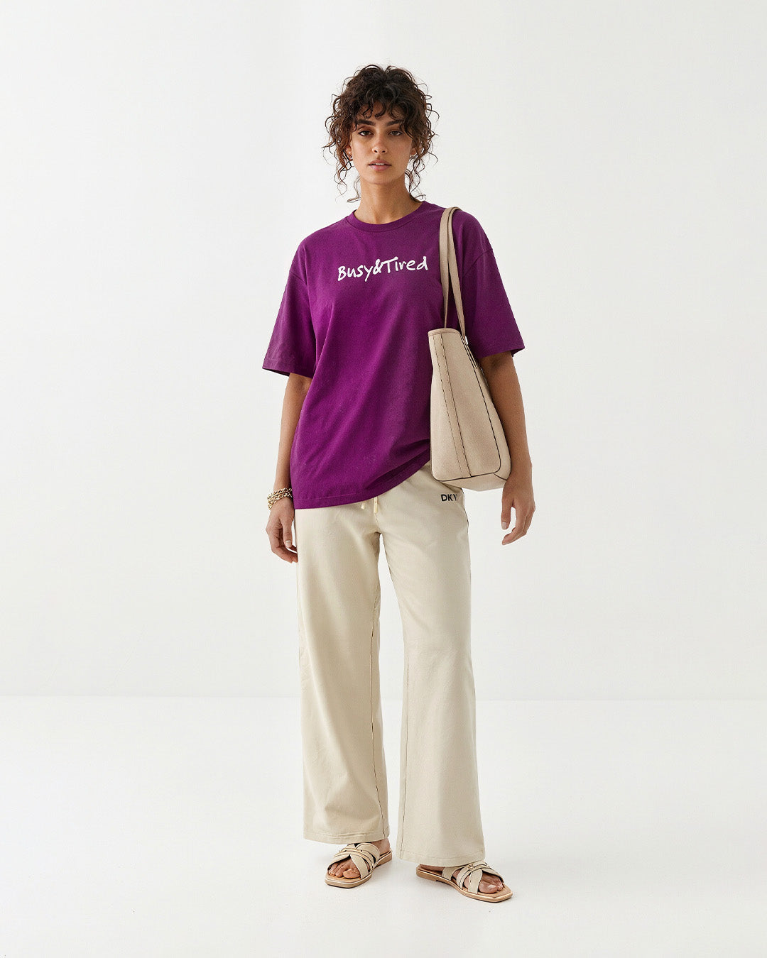 Beige Sweatpants Co-ord Set