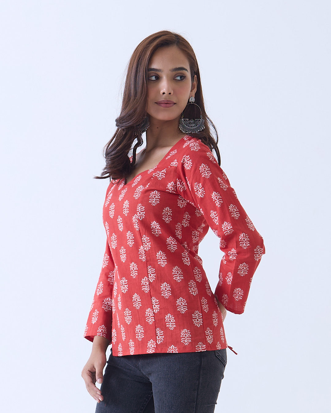 Red Ayesha Slit Kurti