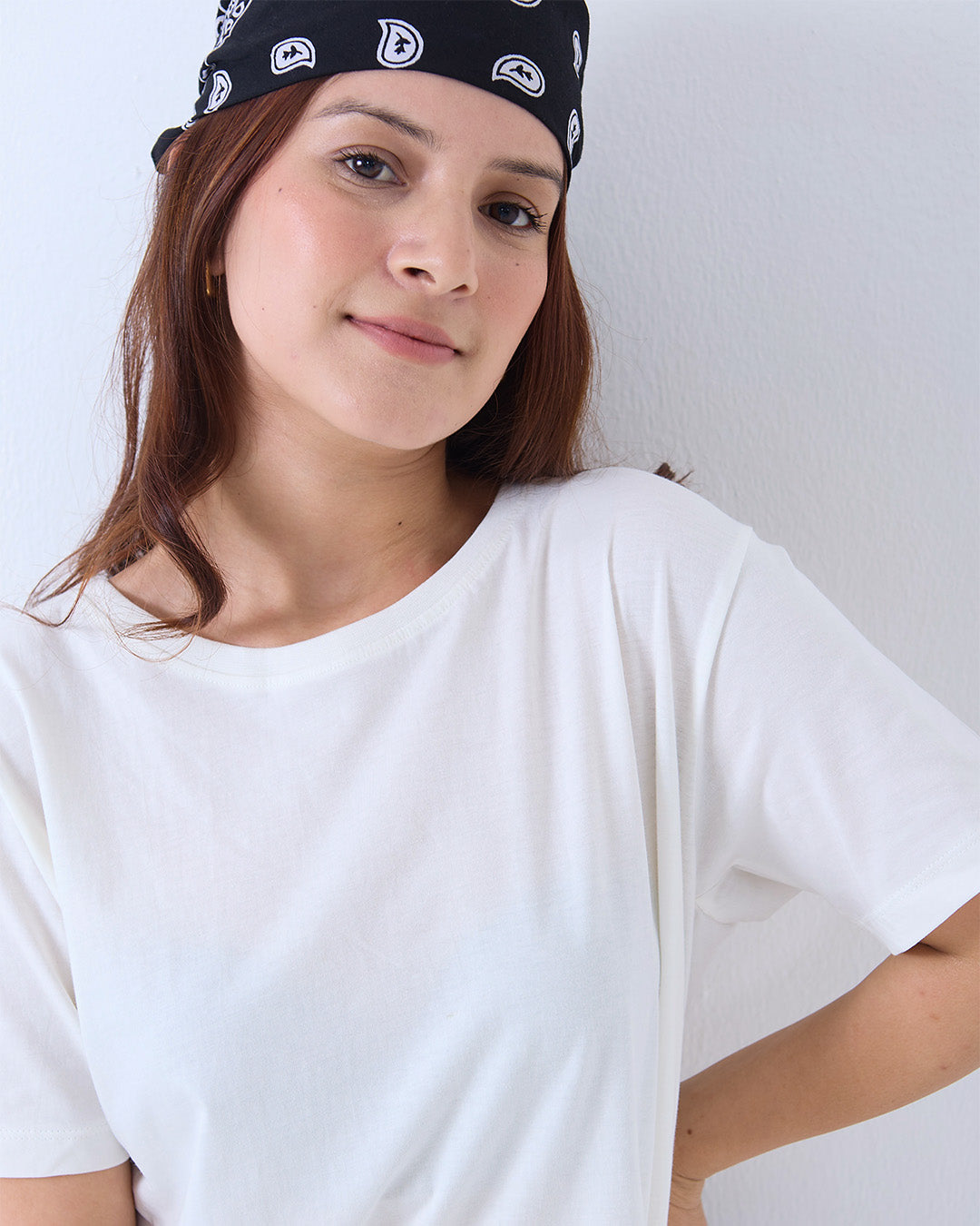 Off White Plain Boxy T-Shirt