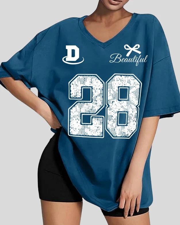 28 V-Neck Oversize T-Shirt