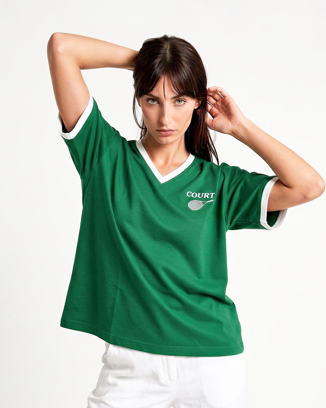 Court Tap-Out V-Neck Oversize T-Shirt