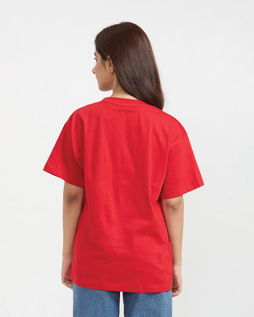 Red Plain Oversized T-Shirt